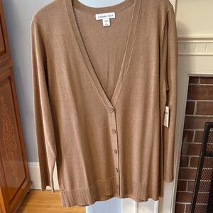Coldwater Creek Women's gold/tan Cardigan Sweater NWT